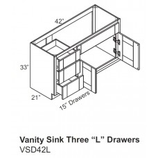 Vanity Sink With three drawers 42 L